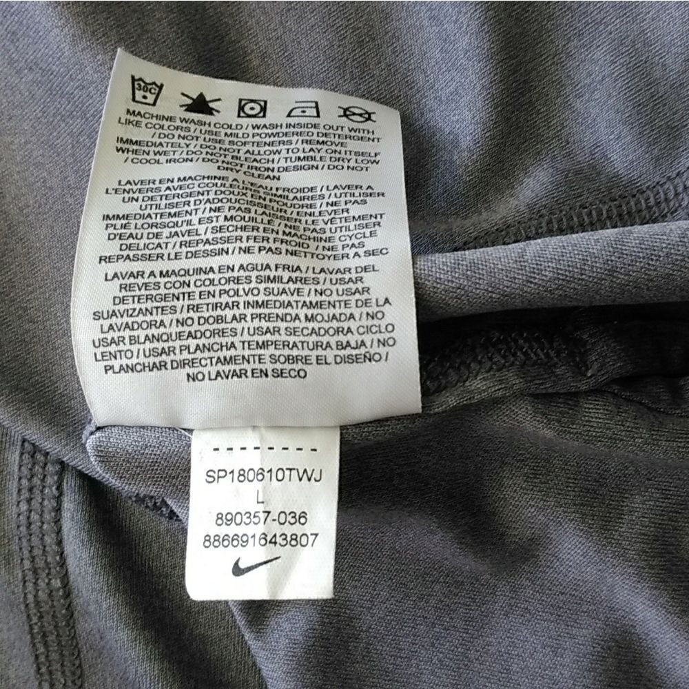 Nike Dri-Fit top Sz L Silver/gray - Picture 9 of 10